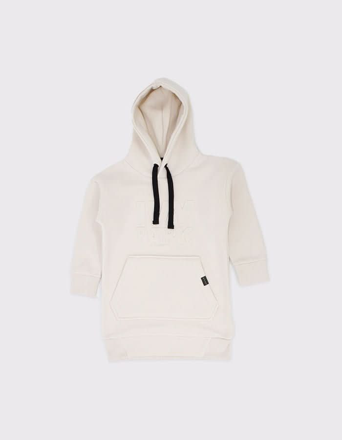 Çocuk Kabartmalı Baskı Detaylı Kapüşonlu Sweat Elbise | 3–9 Yaş | RG Brand | RG1422 - SİYAH