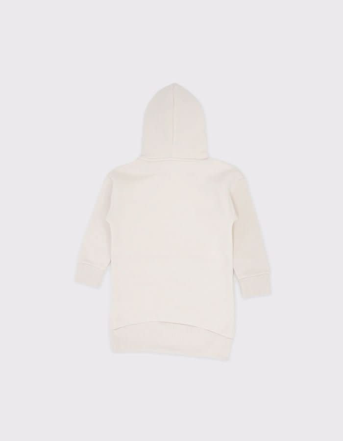 Çocuk Kabartmalı Baskı Detaylı Kapüşonlu Sweat Elbise | 3–9 Yaş | RG Brand | RG1422 - SİYAH