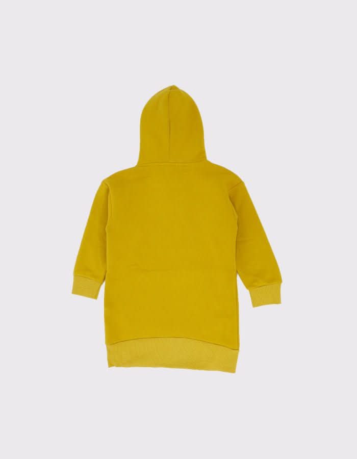 Çocuk Kabartmalı Baskı Detaylı Kapüşonlu Sweat Elbise | 3–9 Yaş | RG Brand | RG1422 - SİYAH