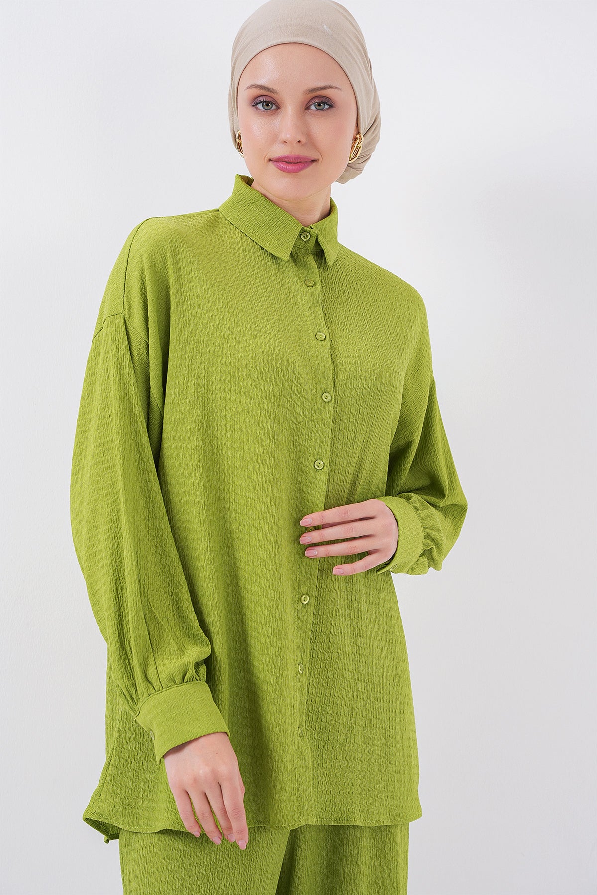Set tricotat de modestie 6711 - Verde deschis