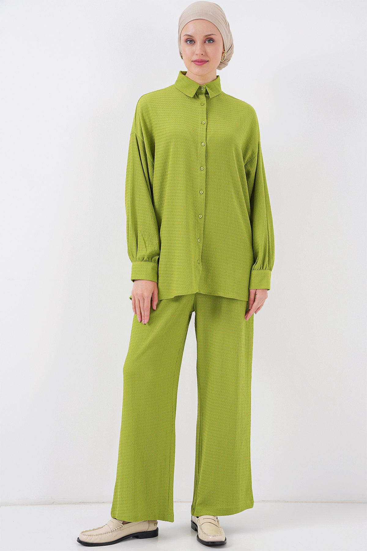 Set tricotat de modestie 6711 - Verde deschis