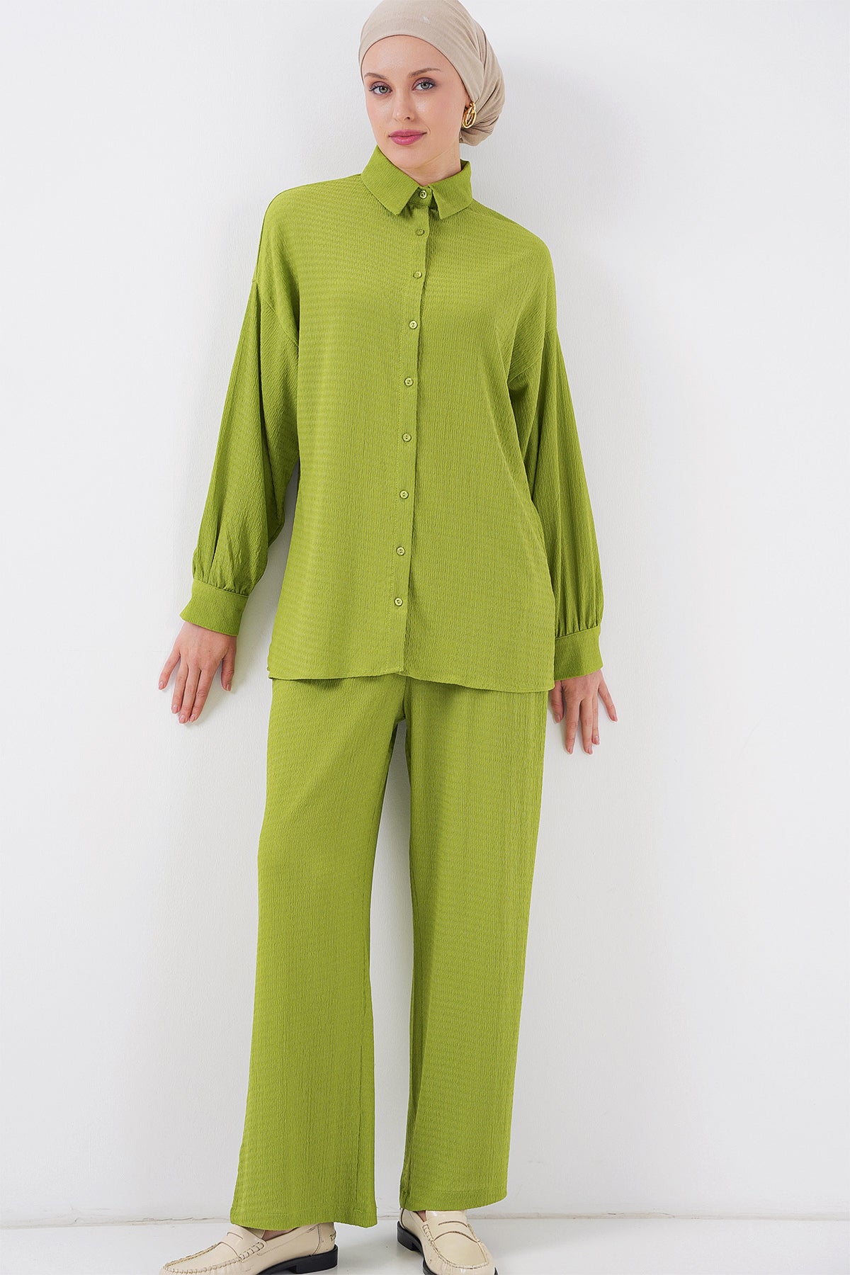 Set tricotat de modestie 6711 - Verde deschis
