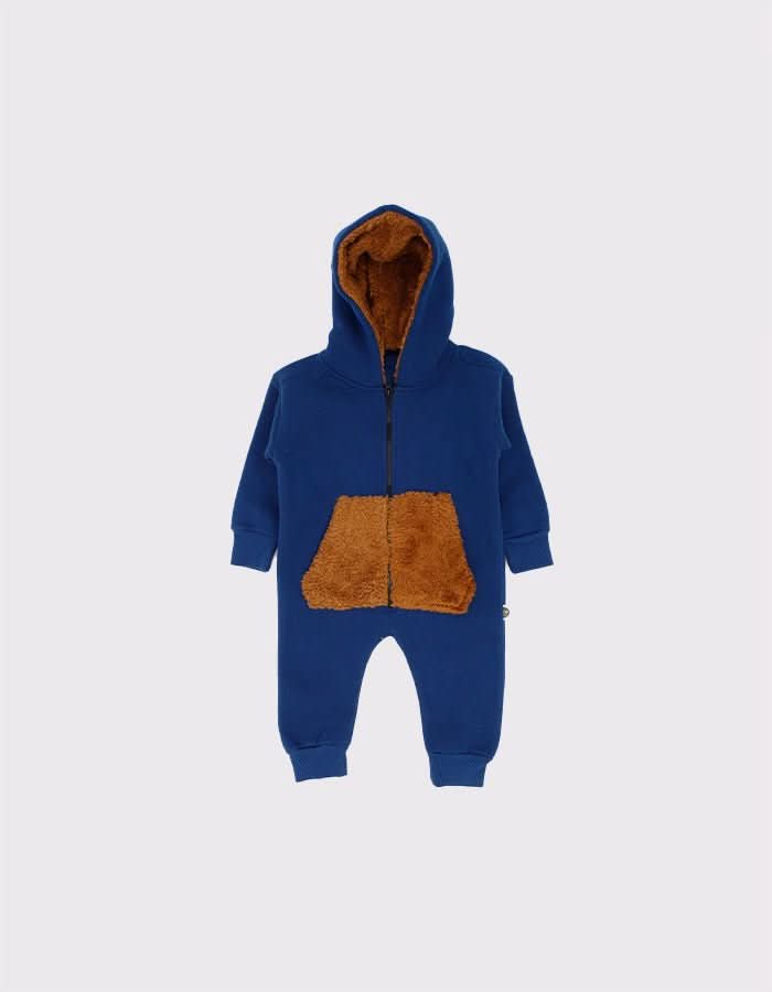 Kapüşonlu ve Fermuarlı 3 İplikli Bebek Tulumu | 6 Ay–4 Yaş | RG Brand | RG261 - LACİVERT