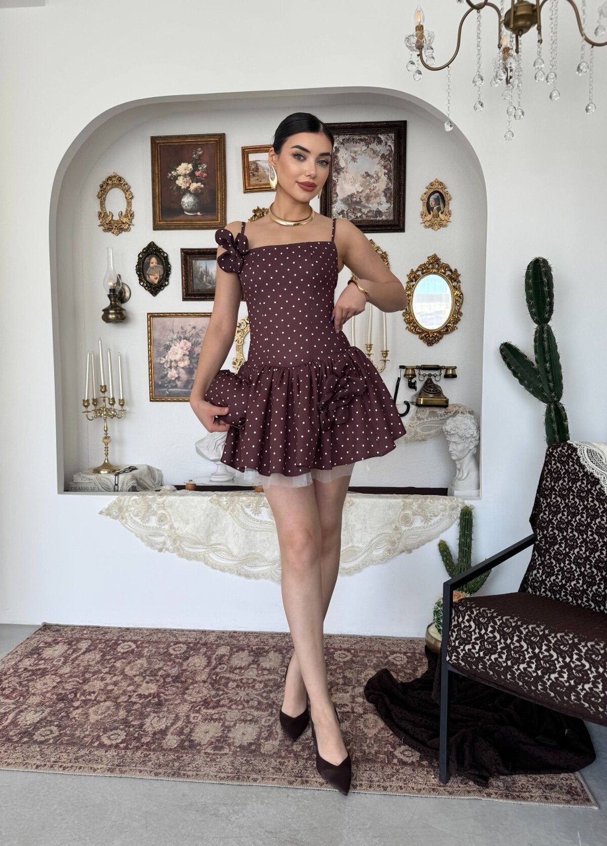 Rochie Keraj cu detalii florale