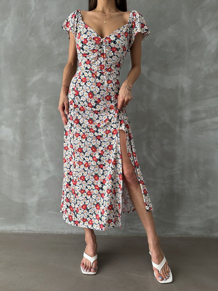 Topshow Red Floral Print Wholesale Dress