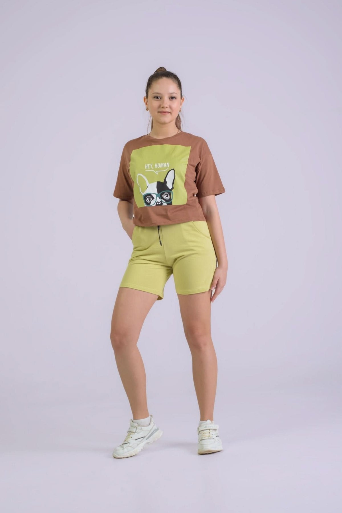 Kız Çocuk Baskılı Üst ve Alt Takım | 9–15 Yaş | RG Brand | RG3272 - KAHVERENGİ