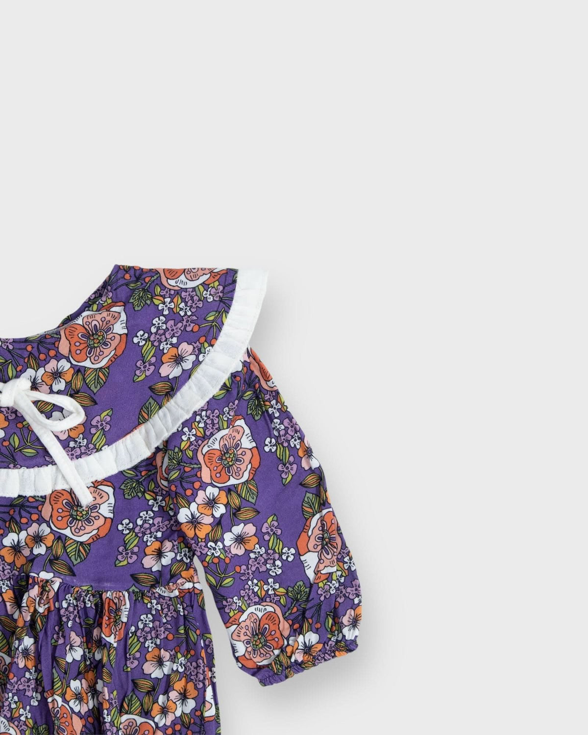 Kız Çocuk Çiçekli Fırfırlı Yaka Elbise | 3–9 Yaş | RG Brand | RG1459 - YEŞİL