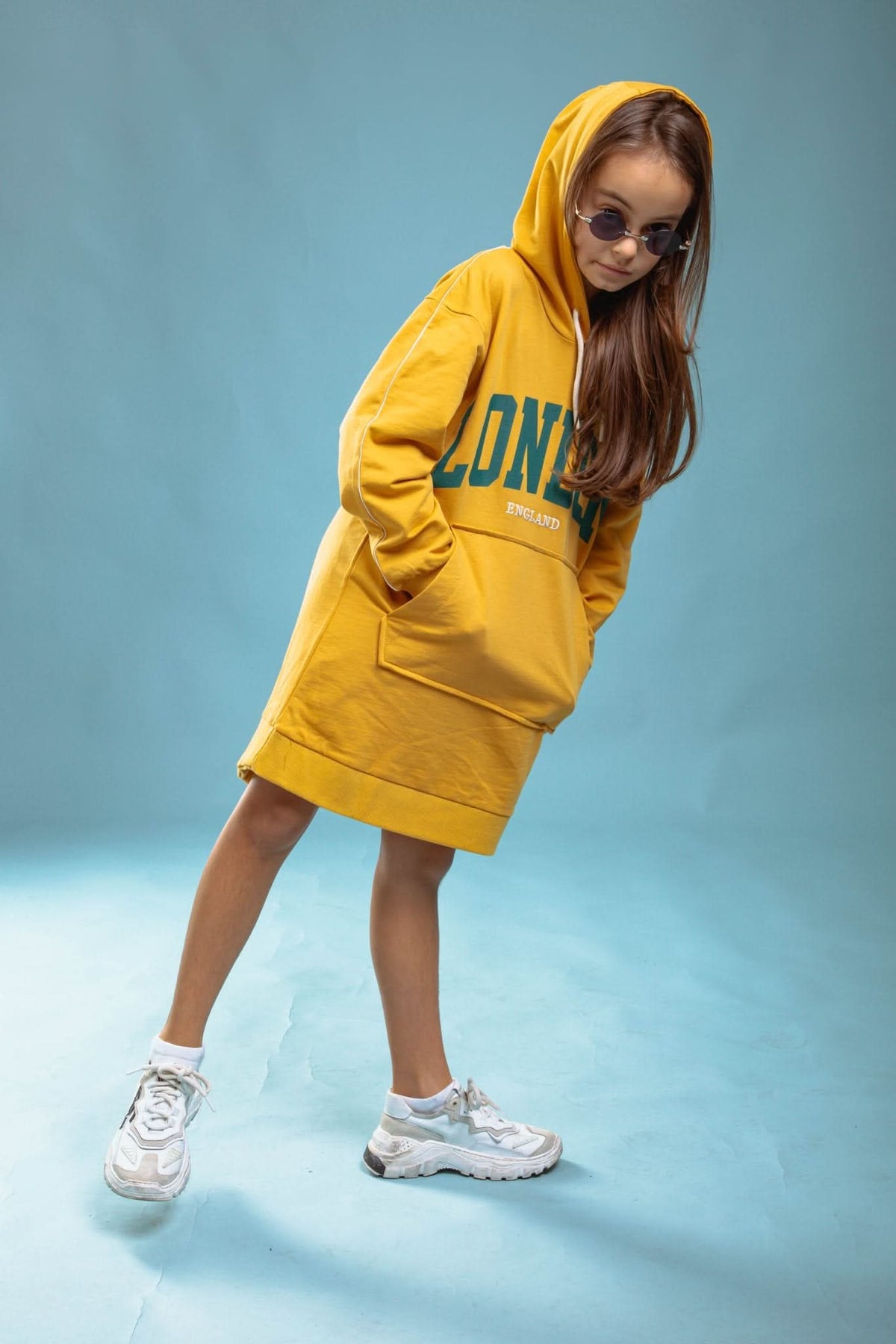 Kız Çocuk Kapüşonlu Sweat Elbise | 3–9 Yaş | RG Brand | RG1509 - LACİVERT