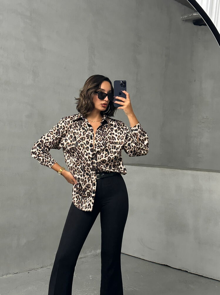Cămăși Topshow cu imprimeu de leopard, en-gros | F1781