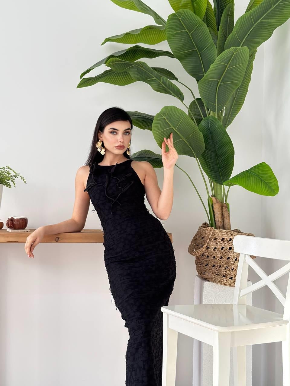 Rochie Lers cu detalii florale