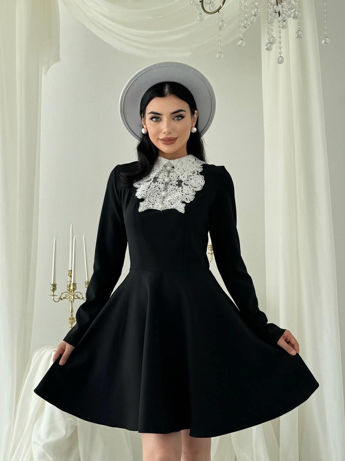 Rochie cu Detalii din Dantelă Leye