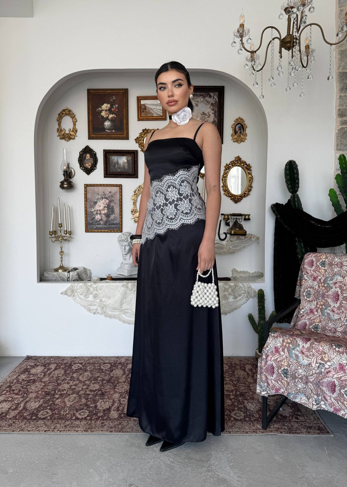 Lumes Paris Rochie cu detalii din dantelă