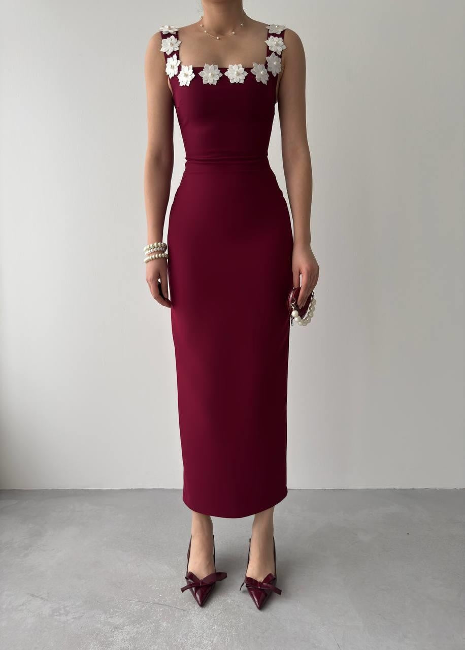 Rochie Ming cu detalii florale