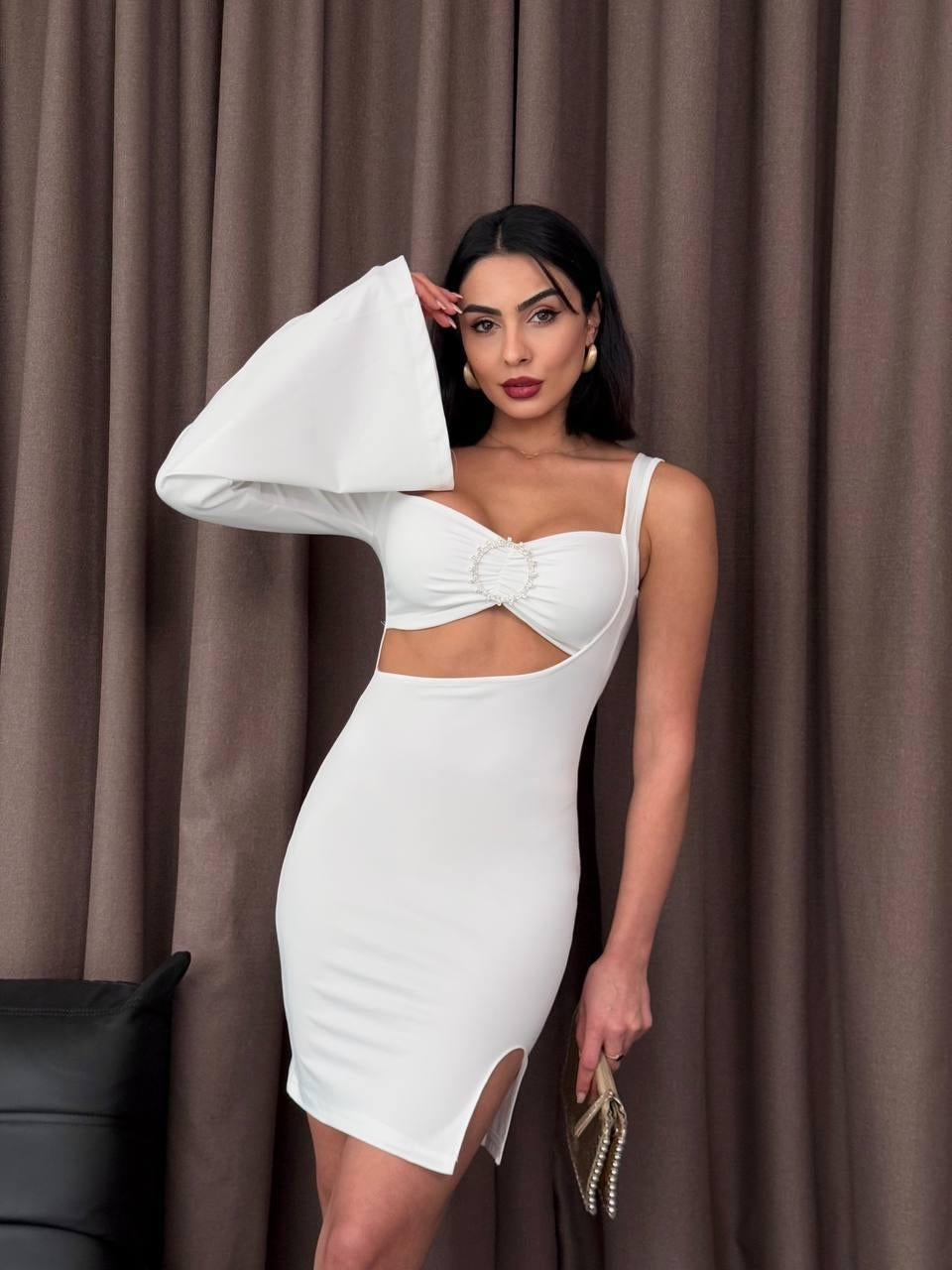Rochie mini un mânec detaliu inel