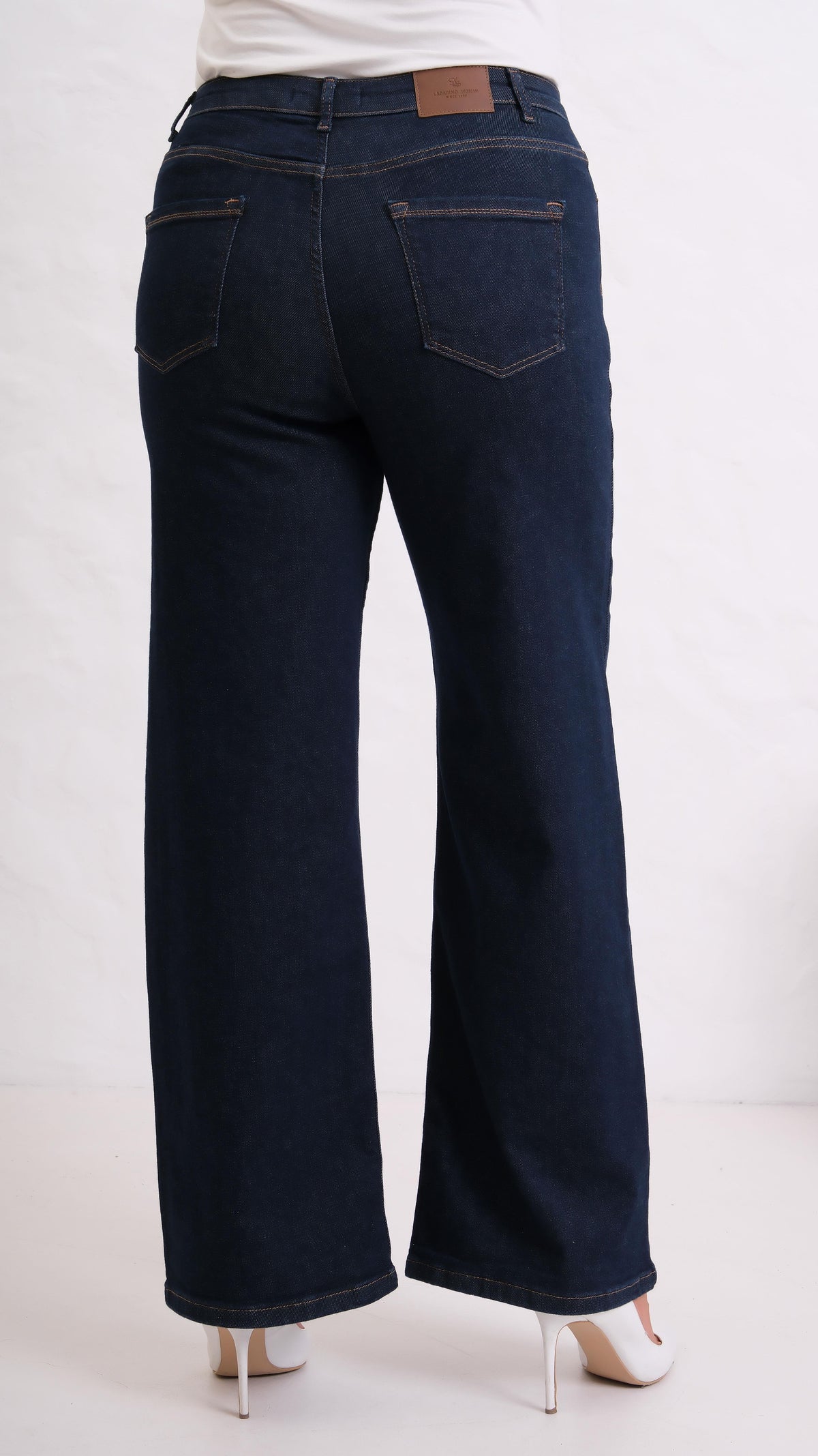 Pantalon Jean Rinse Talie Înaltă Plus Size Cărări Spaniole