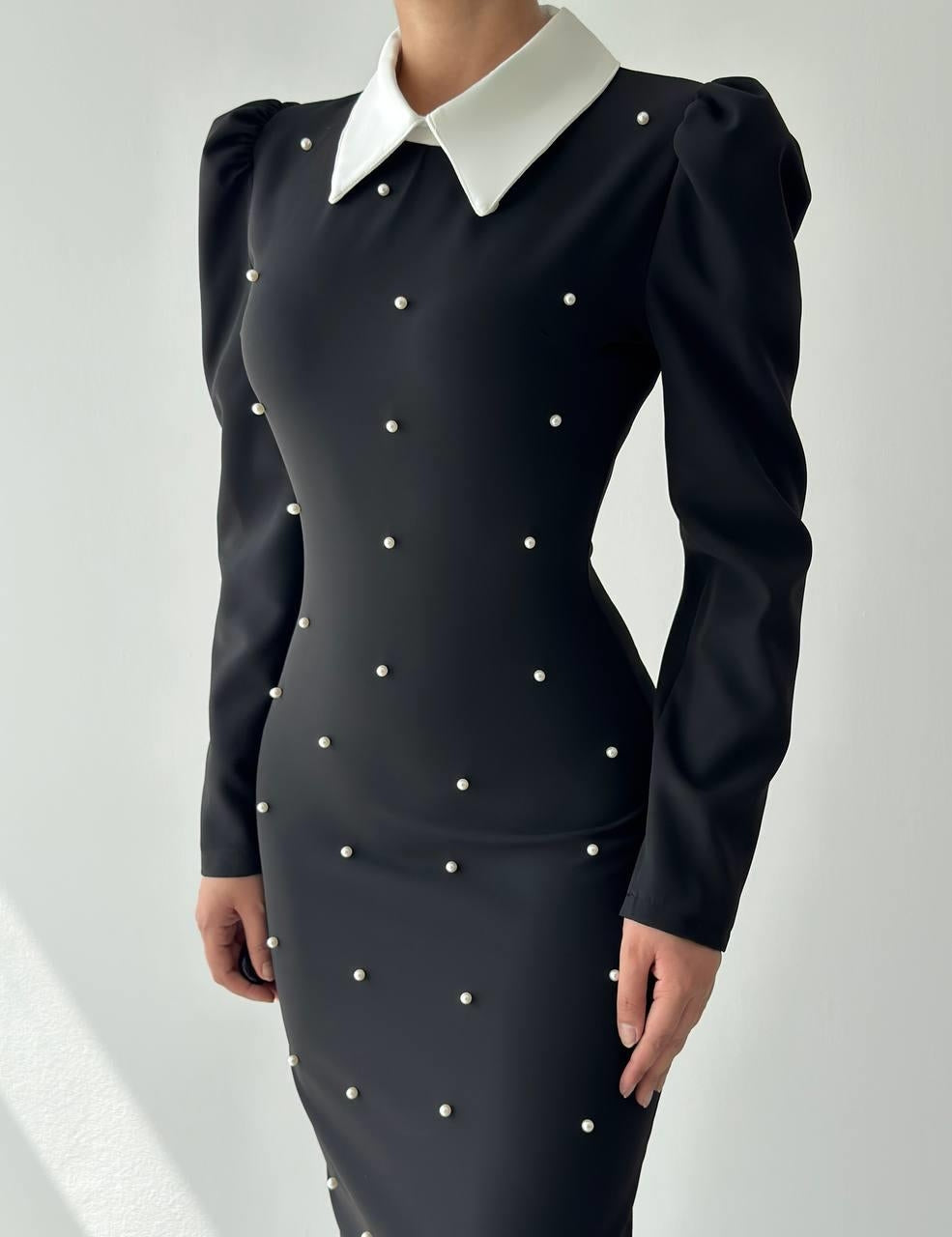 Rochie detaliată cu perle NOI