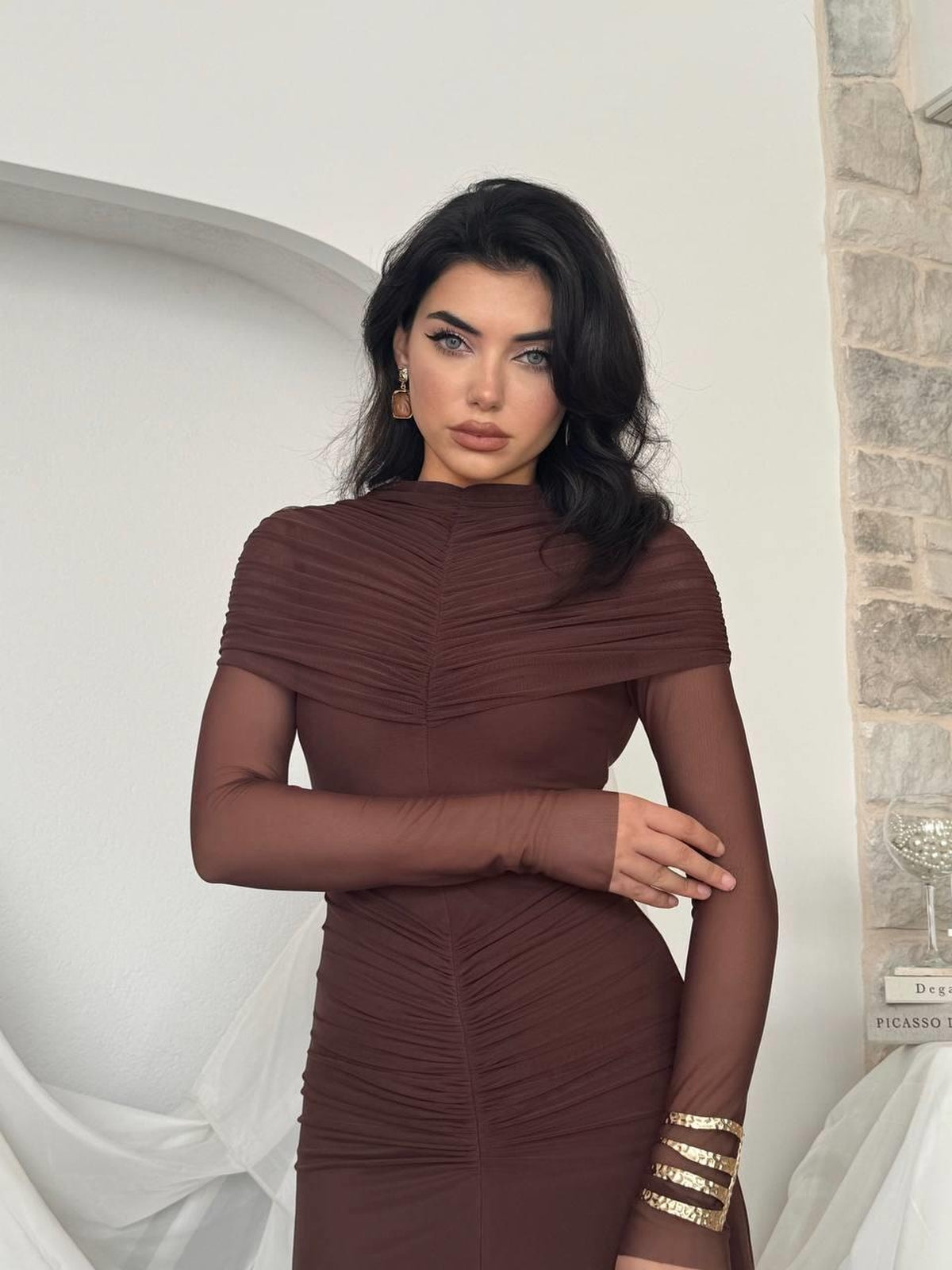 Novia Büzgülü Elbise