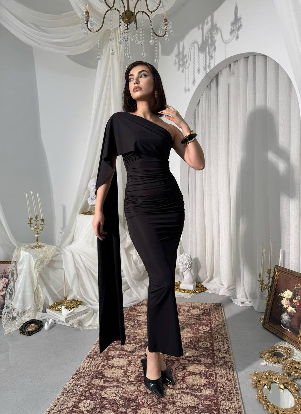 Rochie Oldes cu detalii de șal