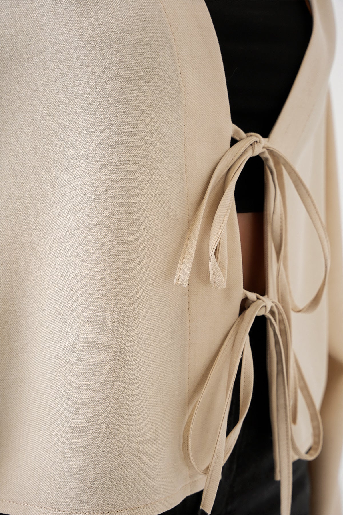 Kimono Linen Cu Legare Frontală 960 - Crem