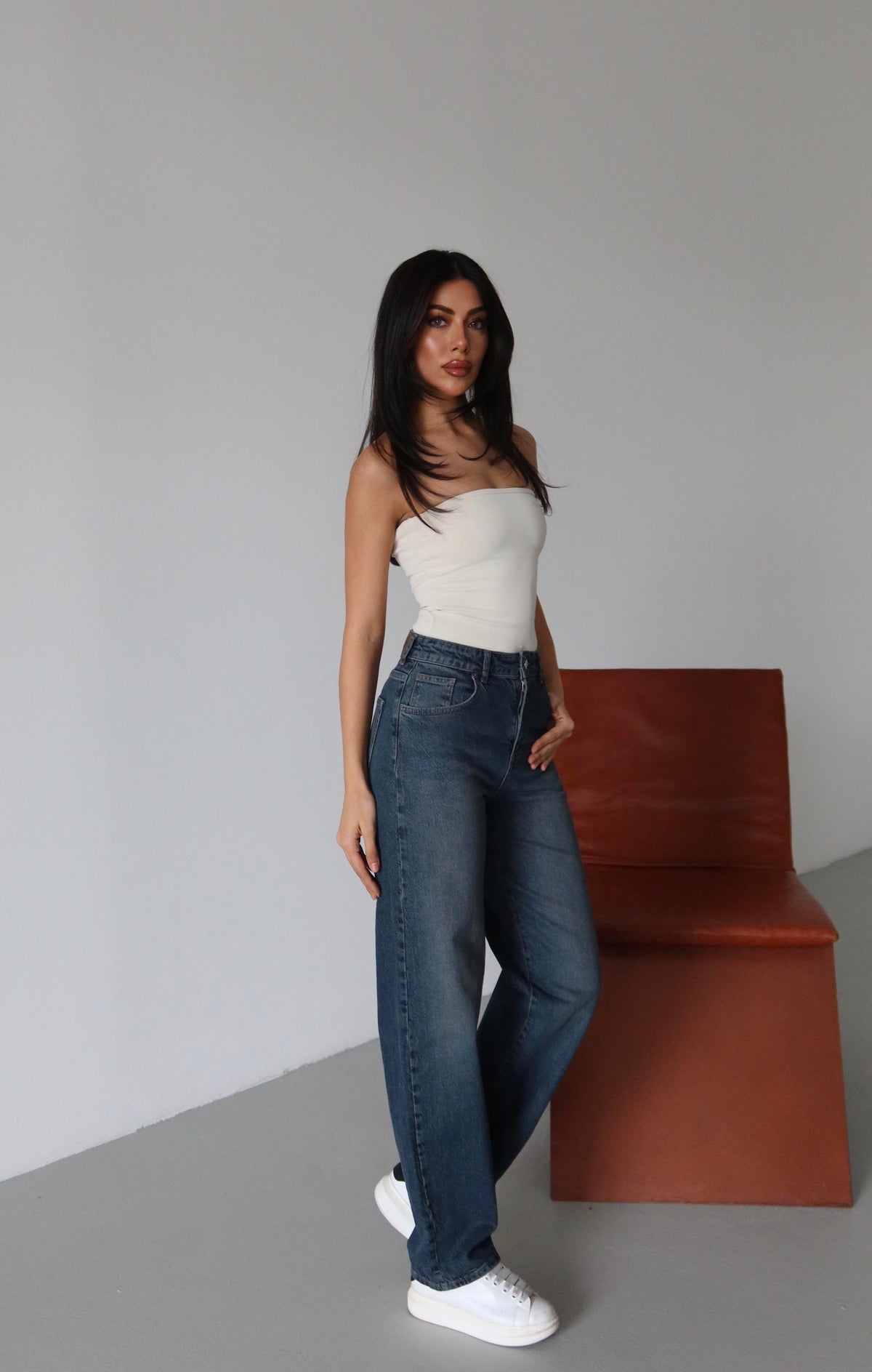 Pantalon Jean Maro Tint Talie Înaltă Cupa Semi-Balon
