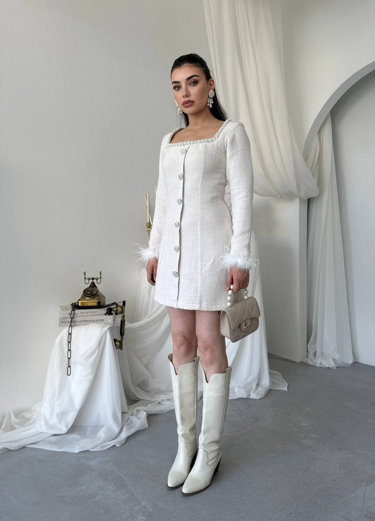 Rochie cu detaliu cu nasturi Poner