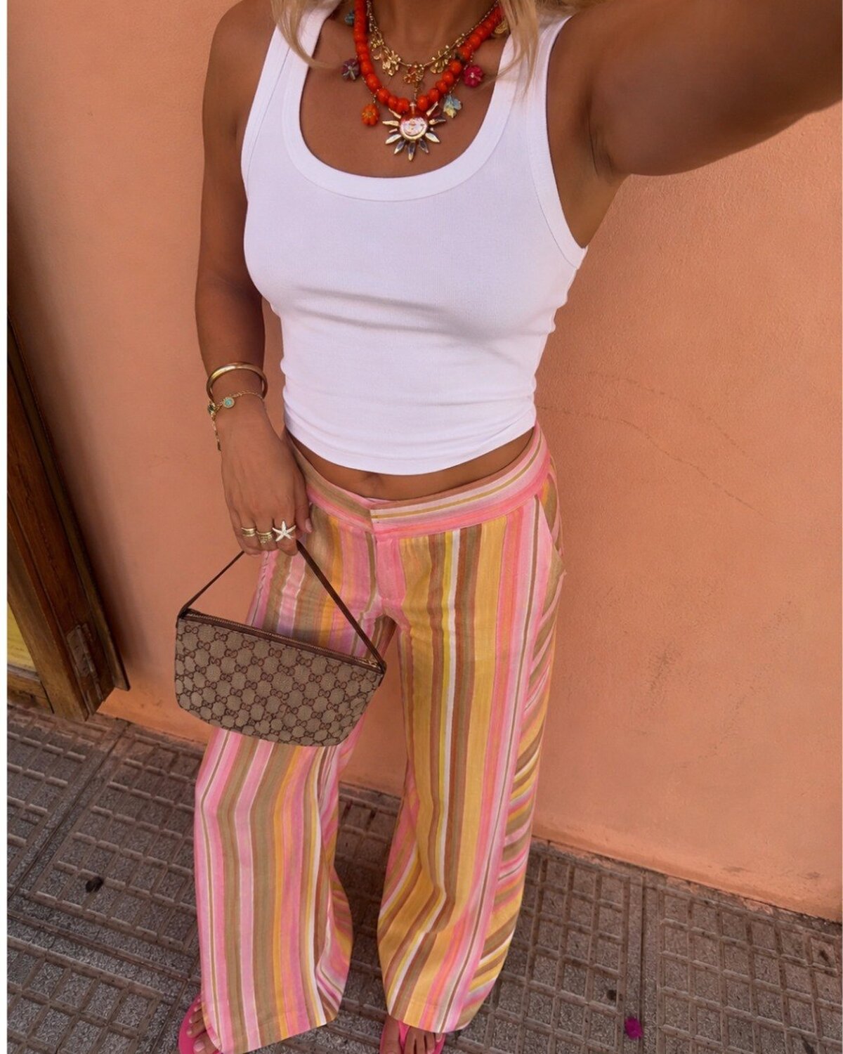 PANTALON LARG ELEGANT CU COLORI MULTIPLE