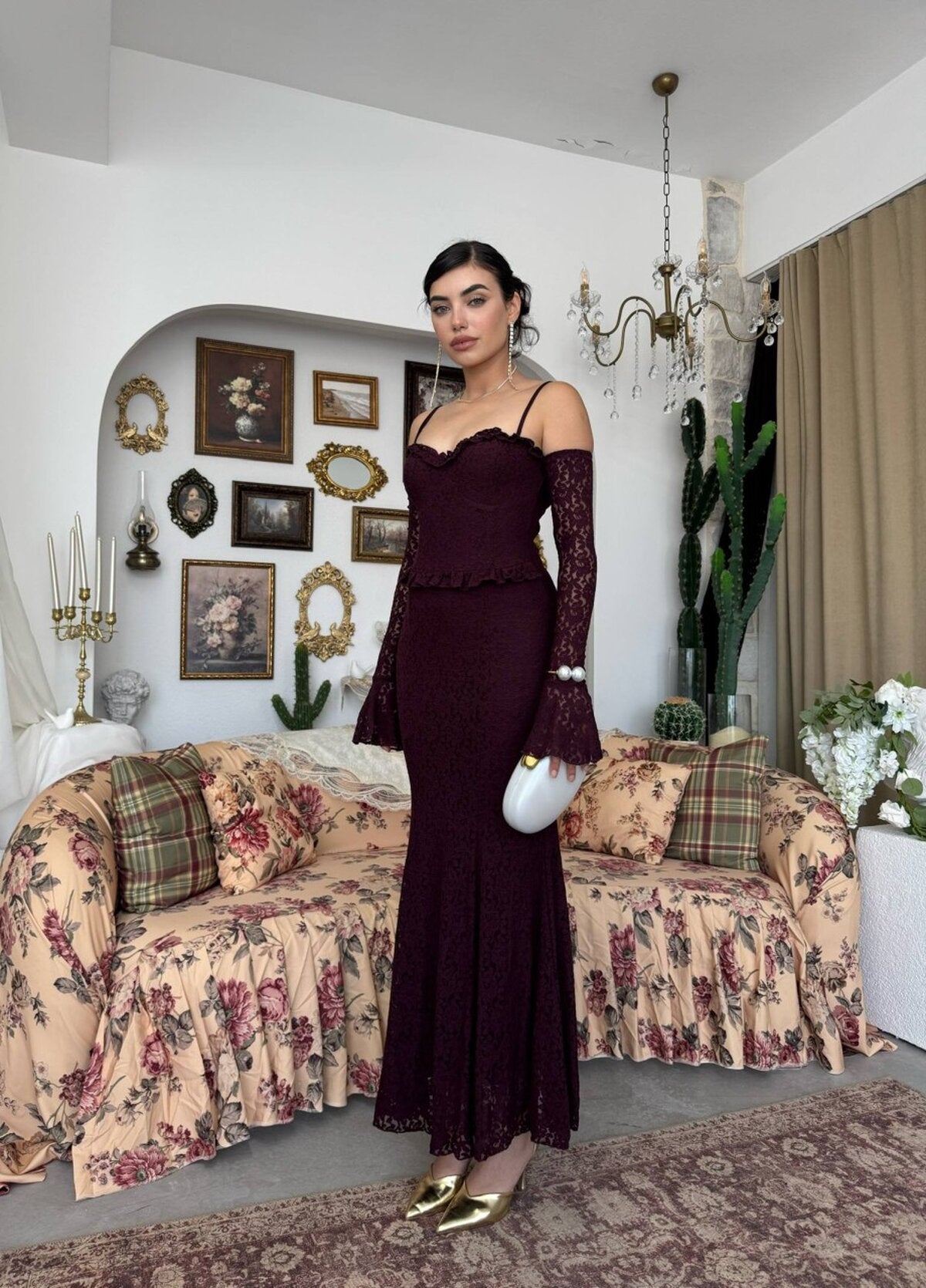 Rochie Rense cu bretele și detalii decorative