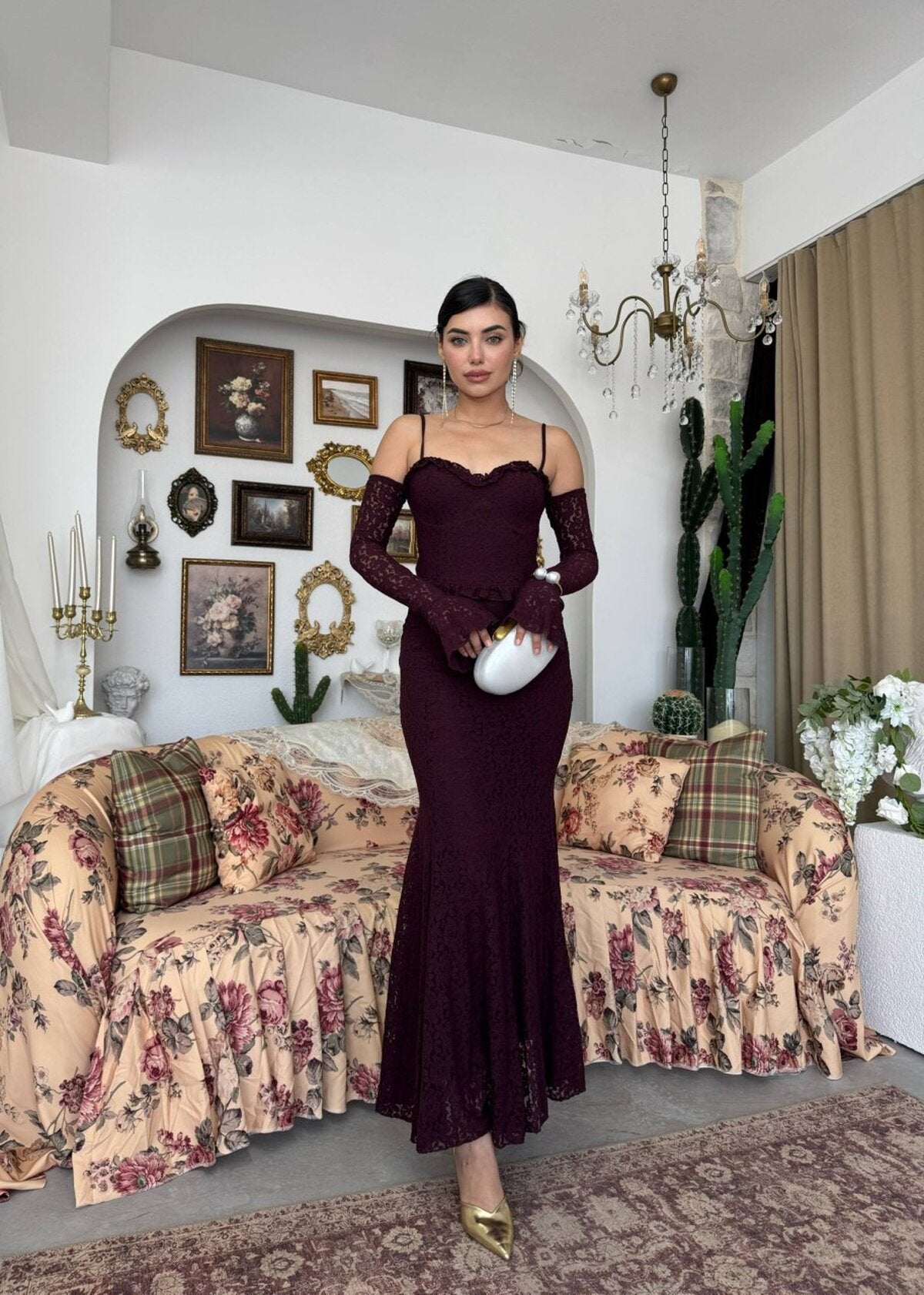Rochie Rense cu bretele și detalii decorative