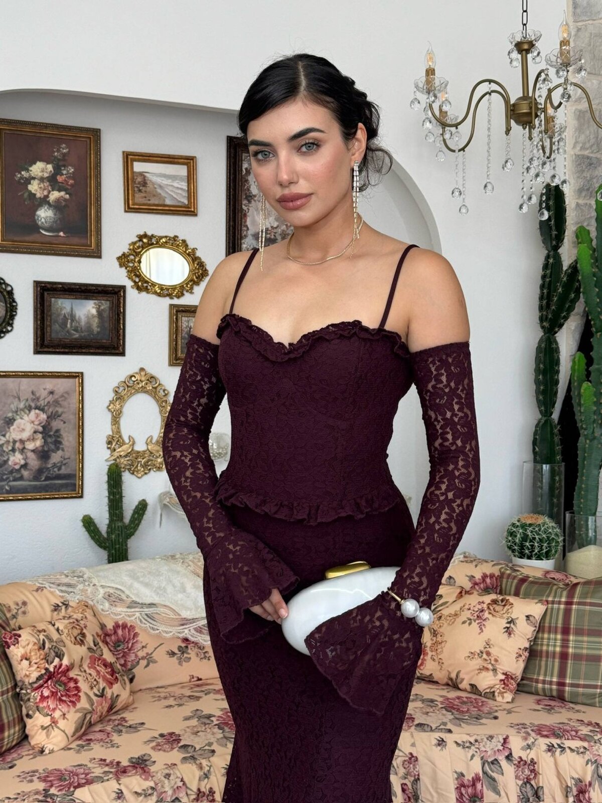 Rochie Rense cu bretele și detalii decorative