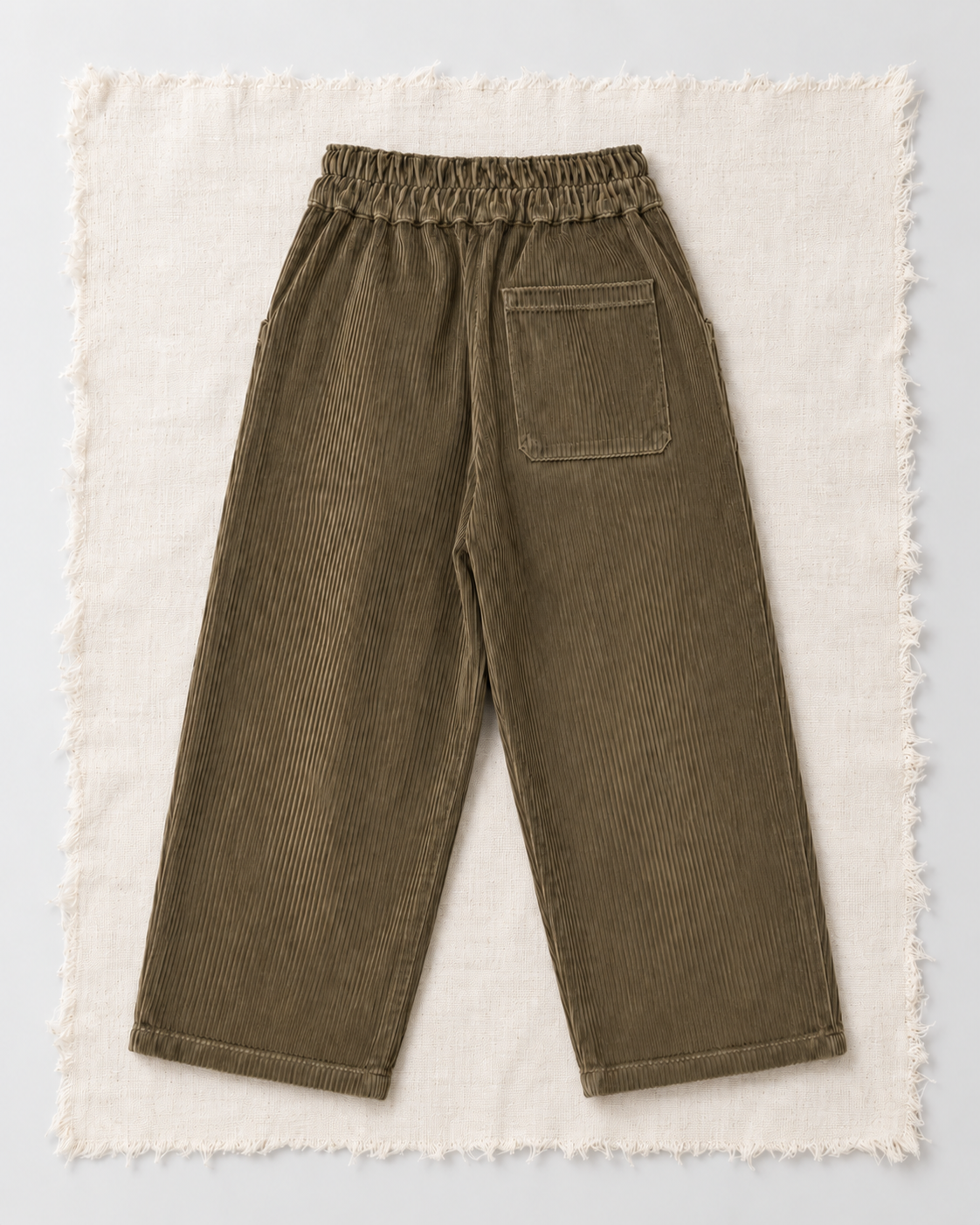 Çocuk Fitilli Kadife Pantolon | Geniş Paça | 3–9 Yaş | Lacivert, Siyah, Haki | RG1776 - HAKİ
