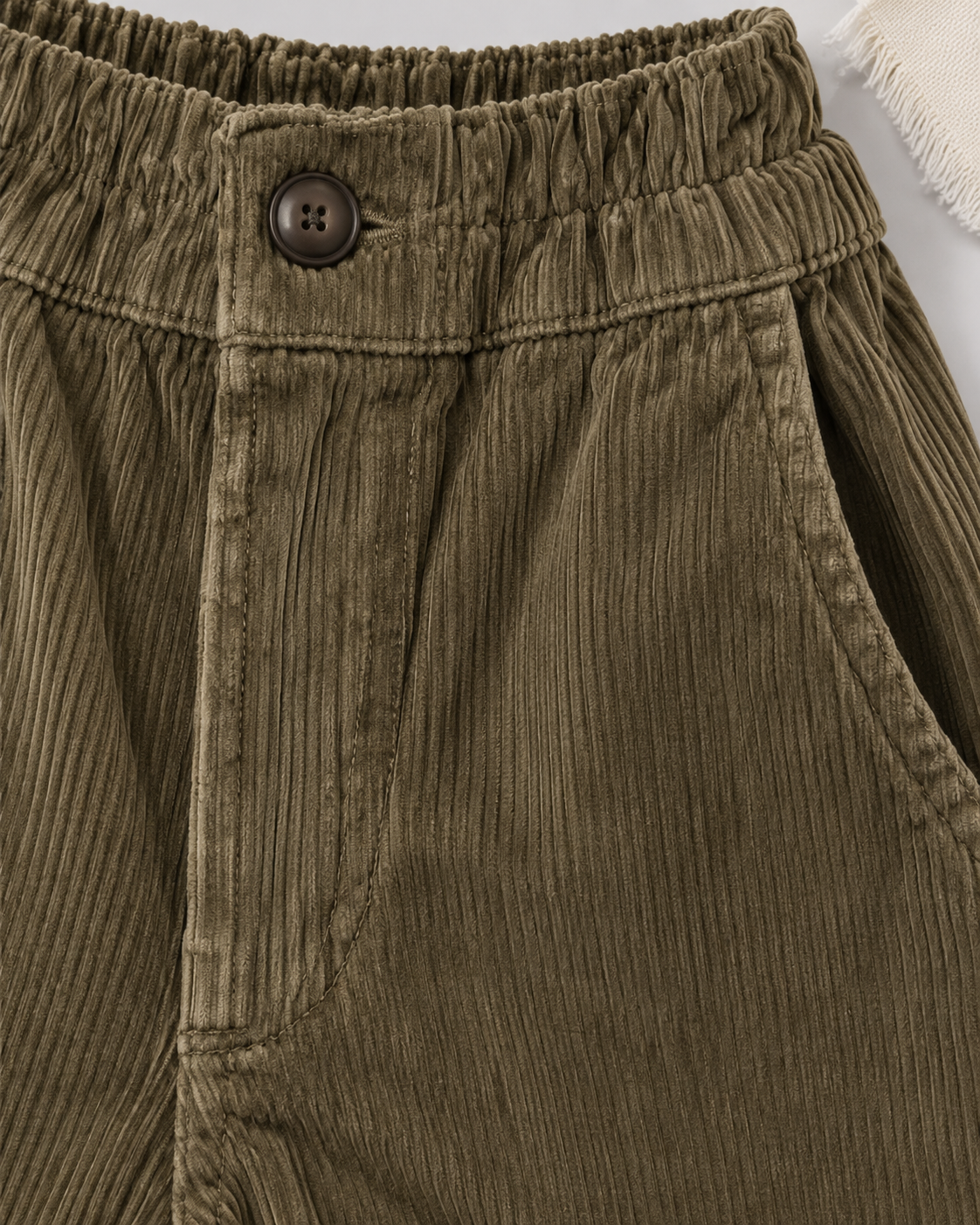 Çocuk Fitilli Kadife Pantolon | Geniş Paça | 3–9 Yaş | Lacivert, Siyah, Haki | RG1776 - HAKİ