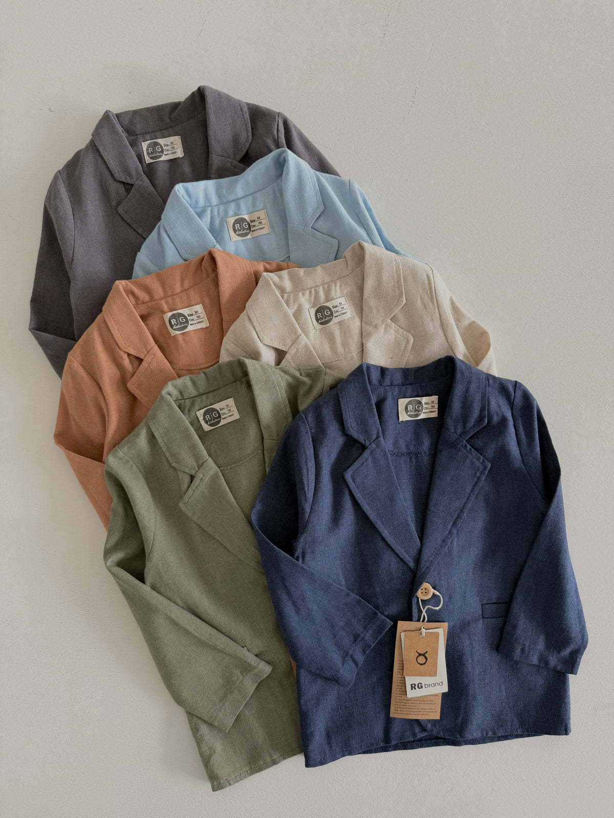 Çocuk Old Money Keten Ceket | 3–9 Yaş | RG Brand | RG1765 - HAKİ