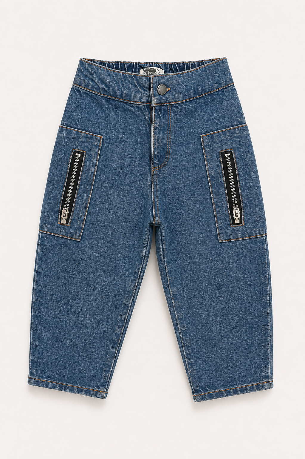 Çocuk Kargo Cepli Denim Pantolon 3–9 Yaş | RG Brand | RG1775 - MAVİ