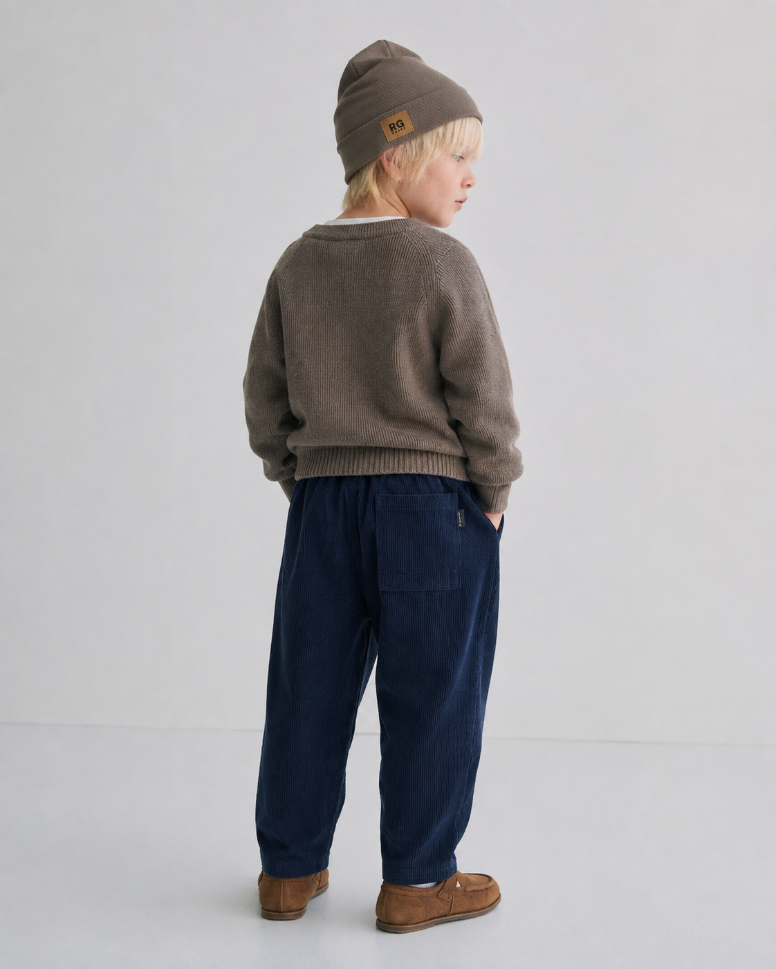 Çocuk Fitilli Kadife Pantolon | Geniş Paça | 3–9 Yaş | Lacivert, Siyah, Haki | RG1776 - HAKİ