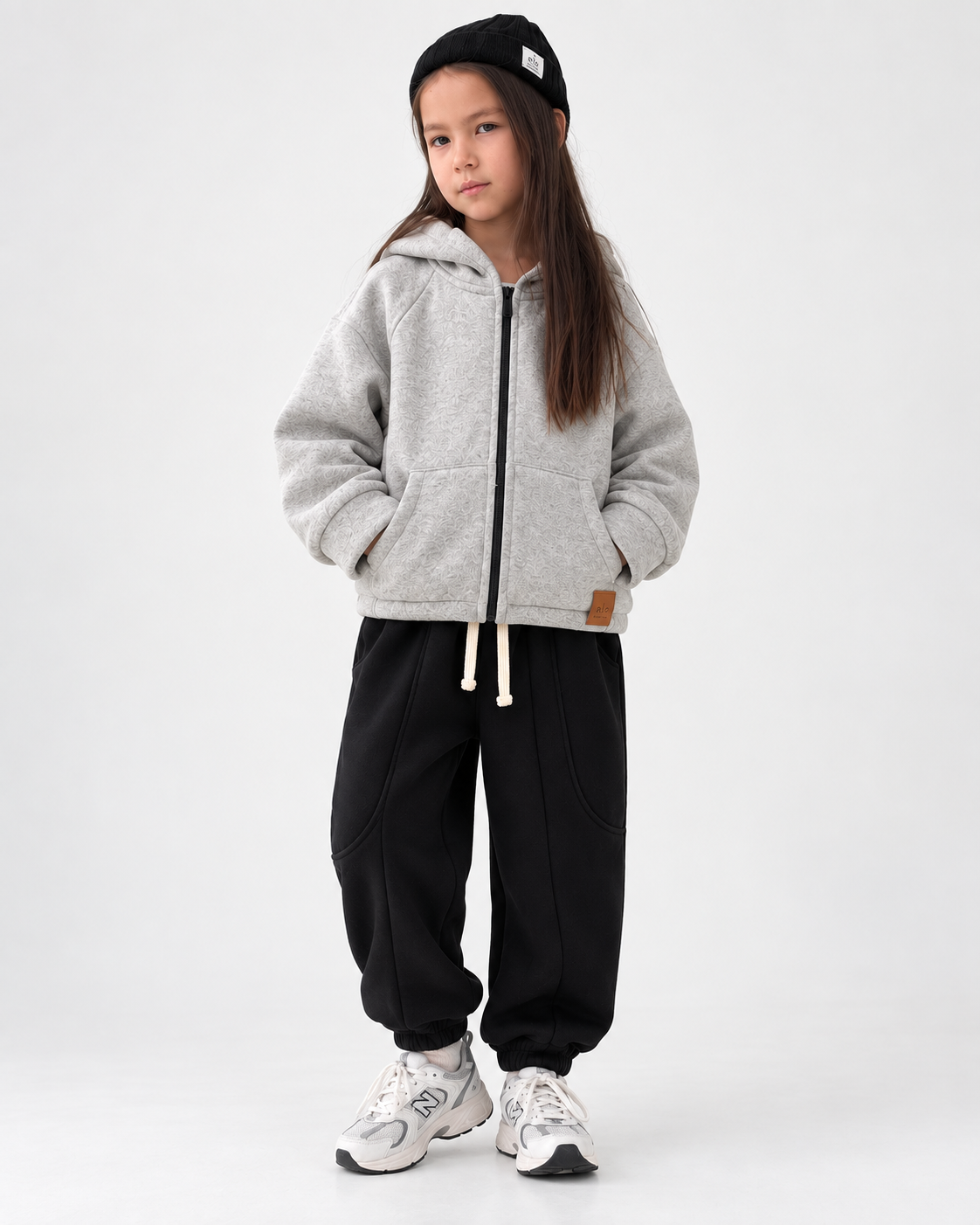 Çocuk Kavisli Cepli Jogger Pantolon | Bağcıklı Bol Kesim | 3–9 Yaş | 3 Renk | RG1790 - LACİVERT