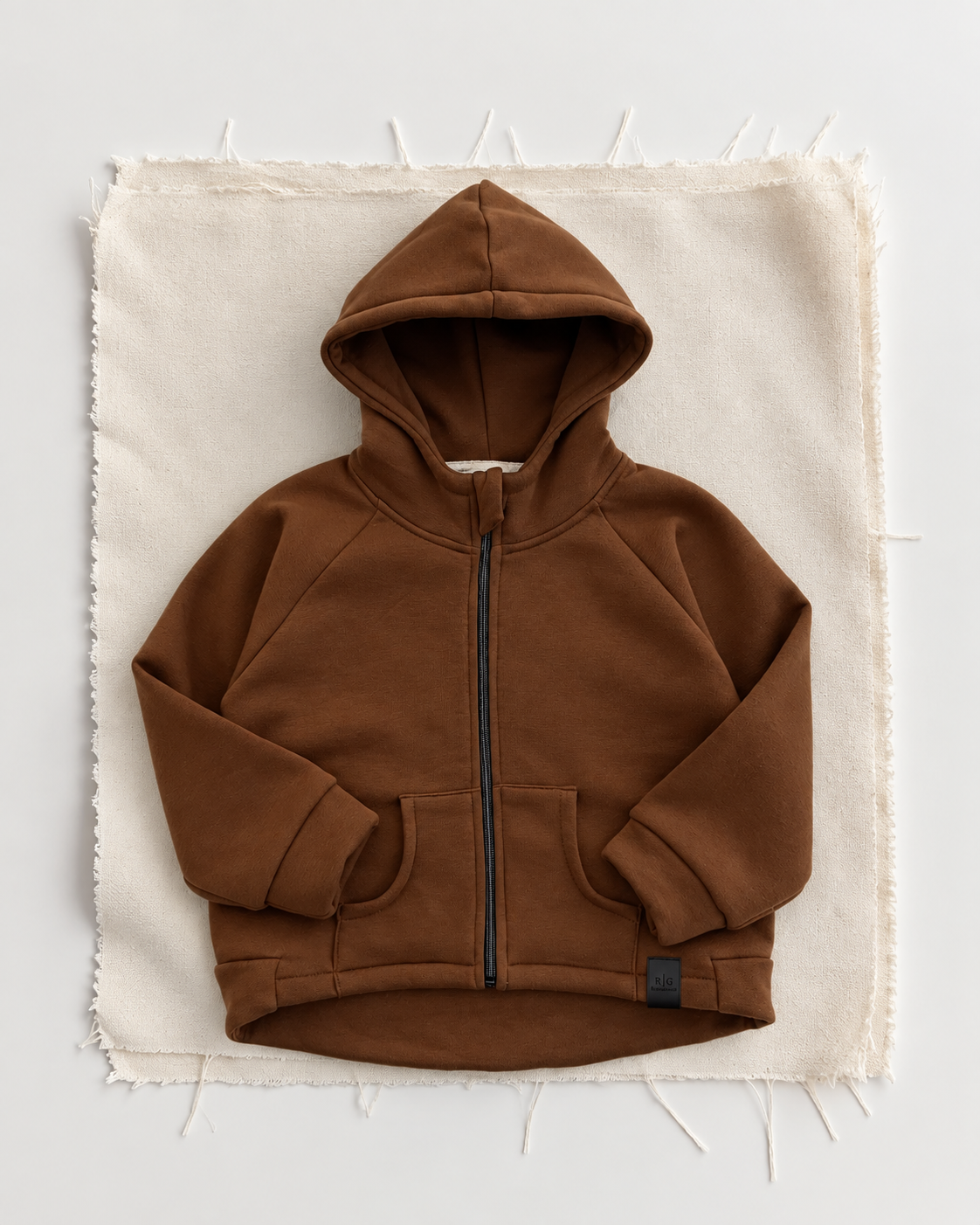 Çocuk Kapüşonlu Fermuarlı Sweatshirt | Şardonlu | 3–9 Yaş | 3 Renk | RG1791 - SİYAH