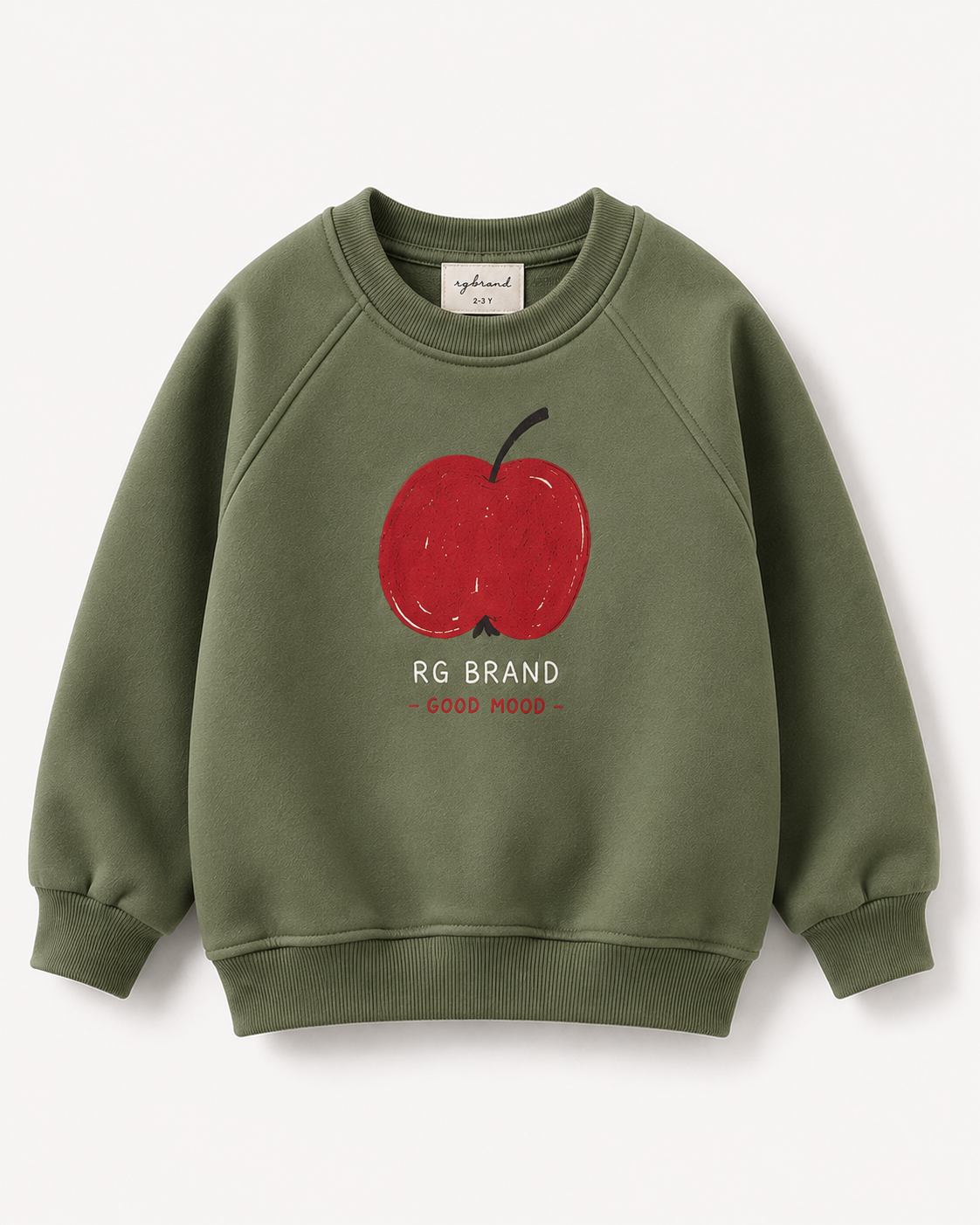 Çocuk Elma Figürlü Raglan Sweatshirt | 3–9 Yaş | 3 Renk | RG1794 - LACİVERT