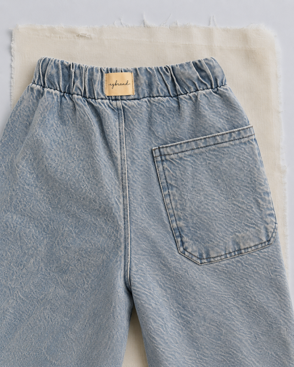 Genç Kot Pantolon | Lastikli Bel Bağcıklı | Kargo Cepli | 9–15 Yaş | Kız & Erkek | Mavi, Lacivert | RG3733 - MAVİ