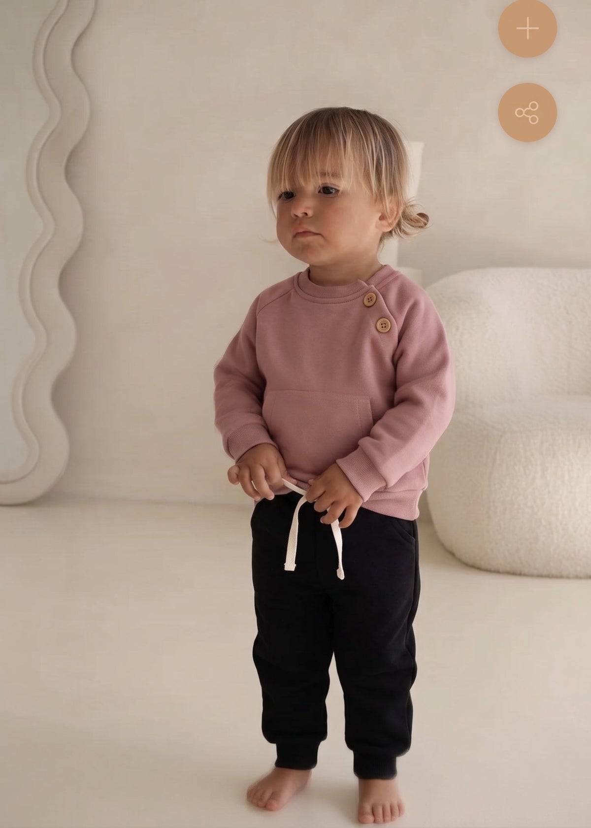 Bebek Omuz Düğmeli Eşofman Takımı | 3 İplik Şardonlu | 6 Ay–4 Yaş | RG401 - HAKİ