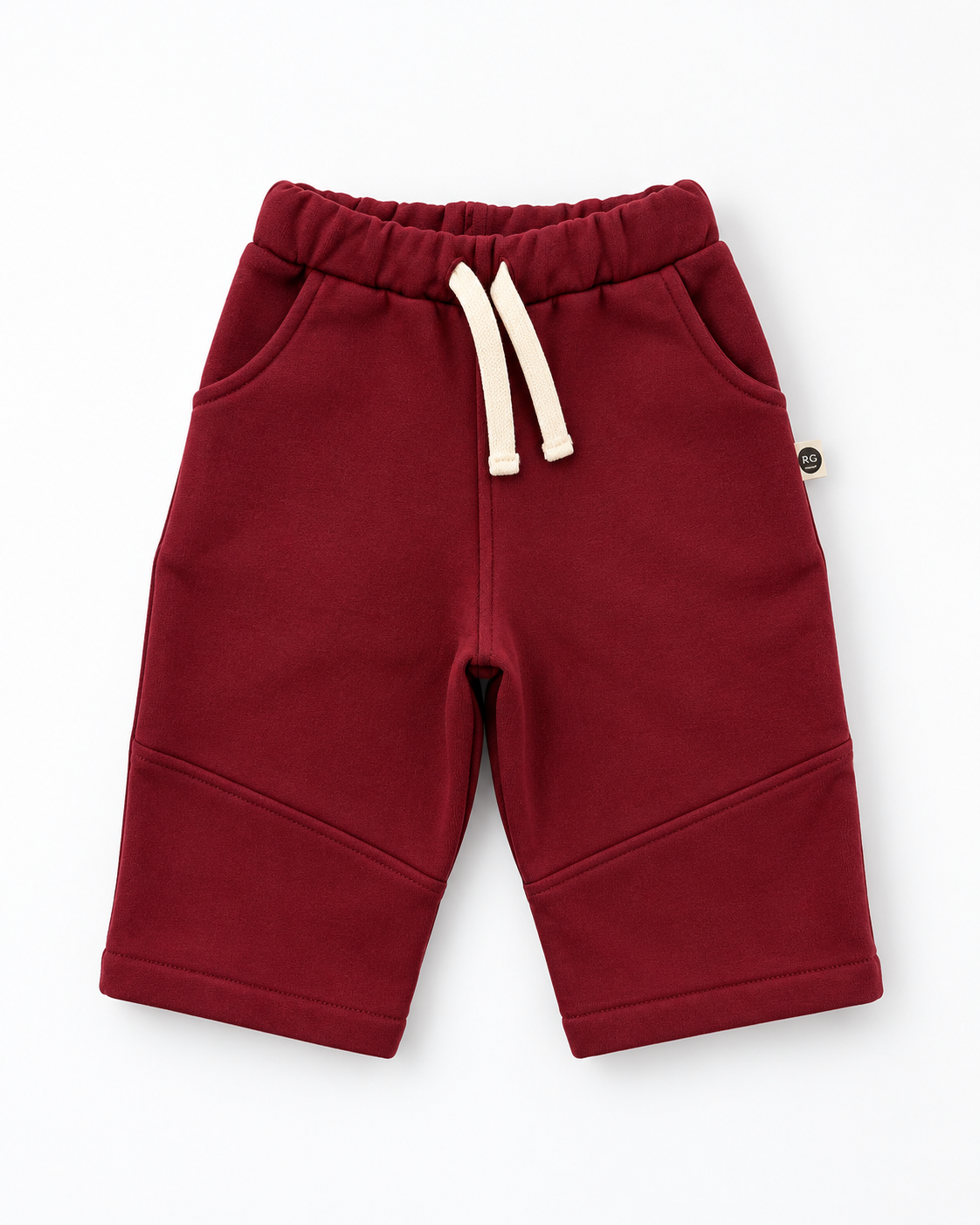 Bebek Bağcıklı Eşofman Pantolon | Cepli, Diz Dikişli | 6 Ay–4 Yaş | Siyah, Bordo | RG404 - BORDO