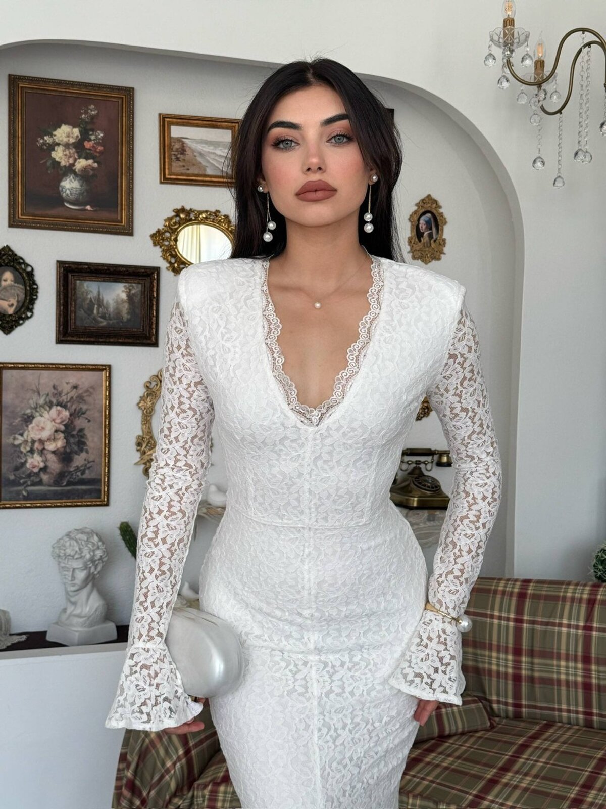 Ruyon Yırtmaç Detaylı Elbise