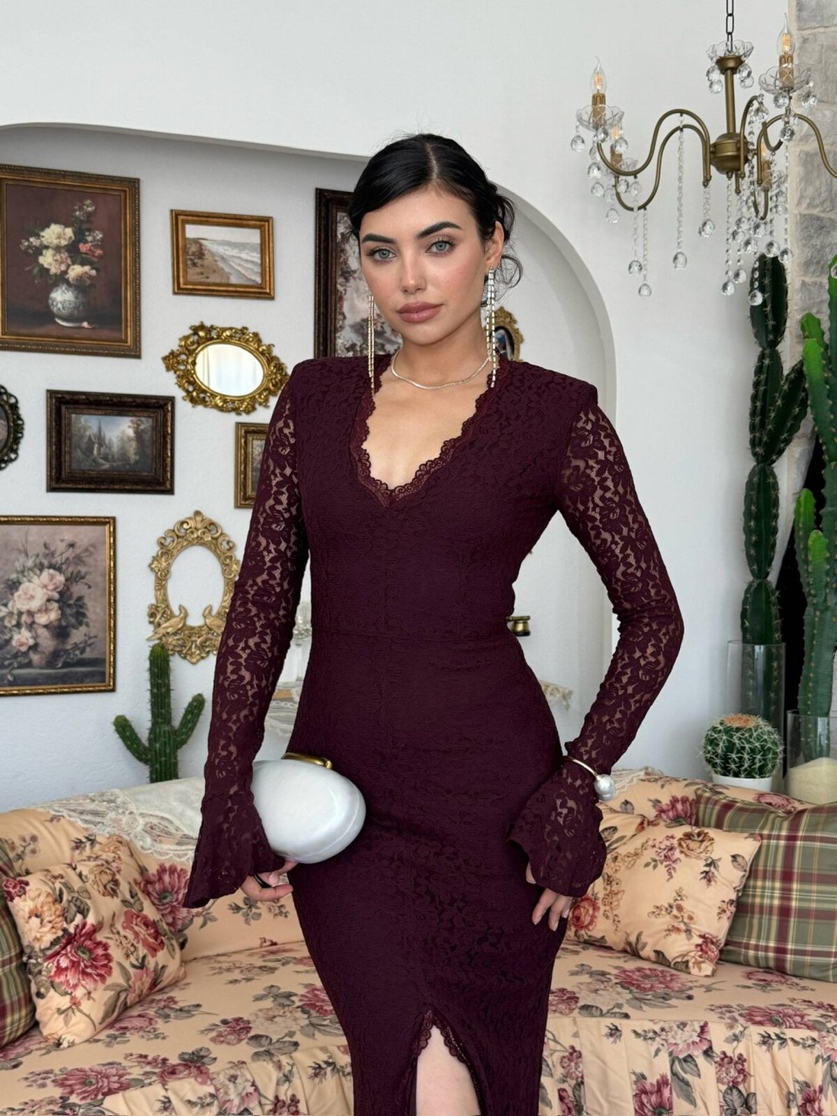 Rochie cu detaliu Crăpătură Viscoză