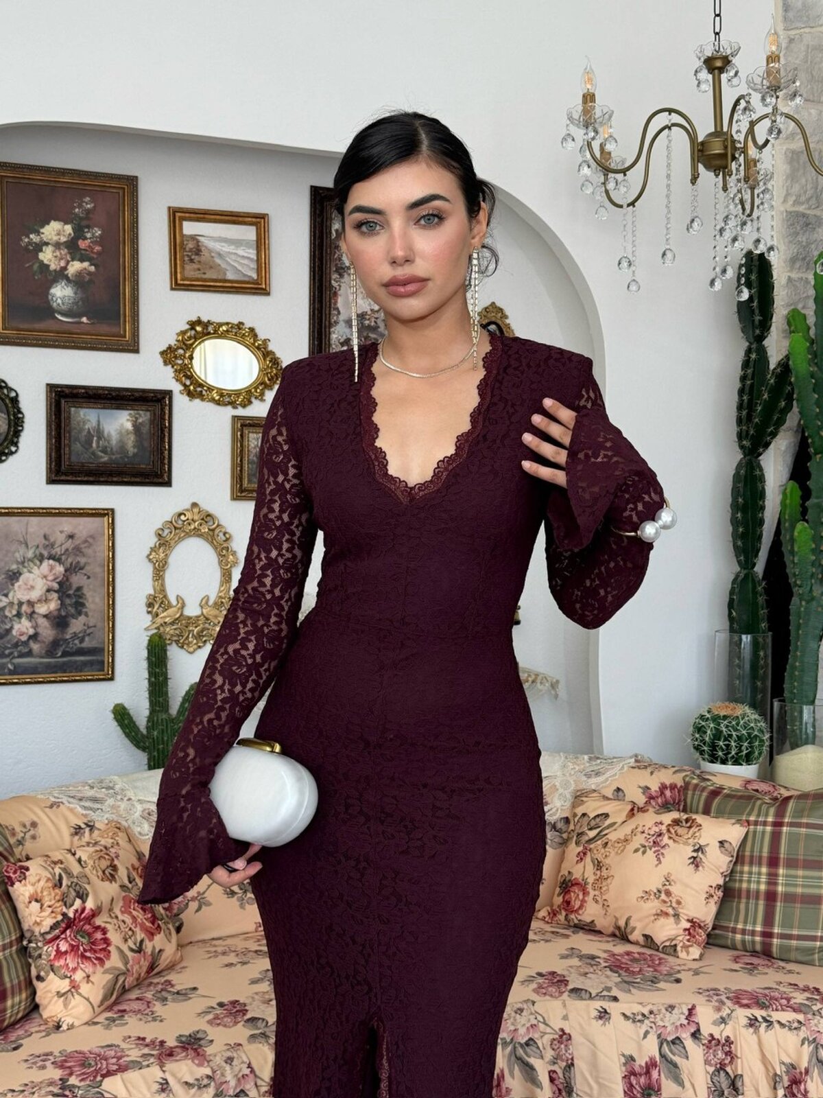 Rochie cu detaliu Crăpătură Viscoză