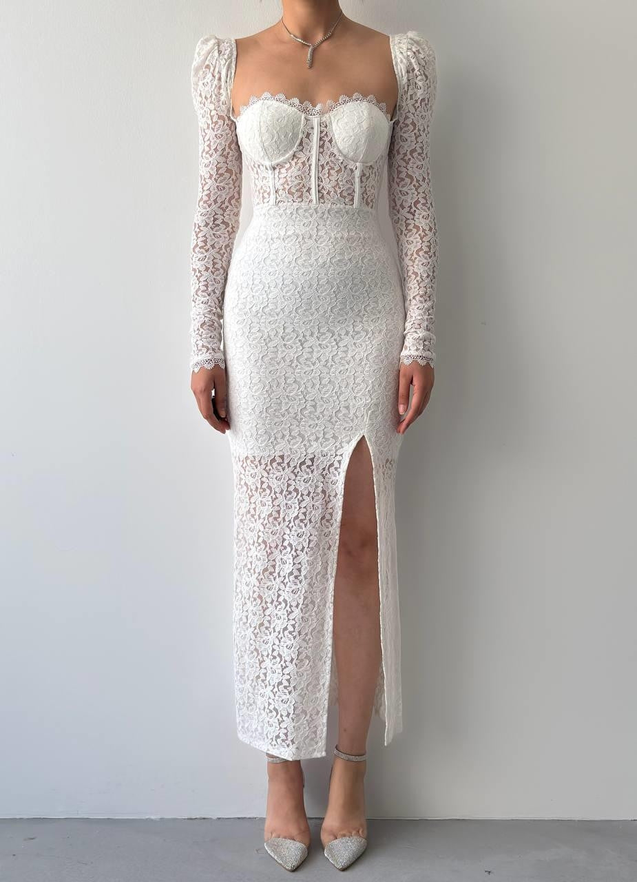 Rochie Siena cu crăpătură decorativă