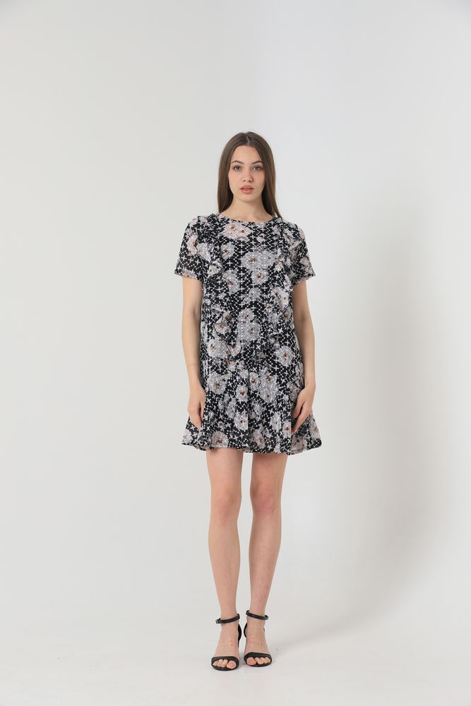 Rochii negre cu model floral Topshow, en-gros