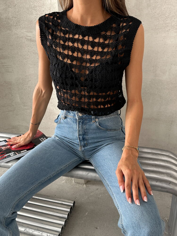 Wholesale Knit Vest - Black | TOPSHOW