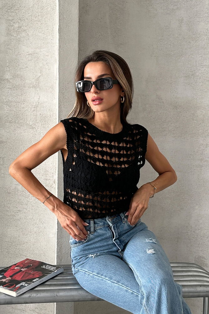 Wholesale Knit Vest - Black | TOPSHOW