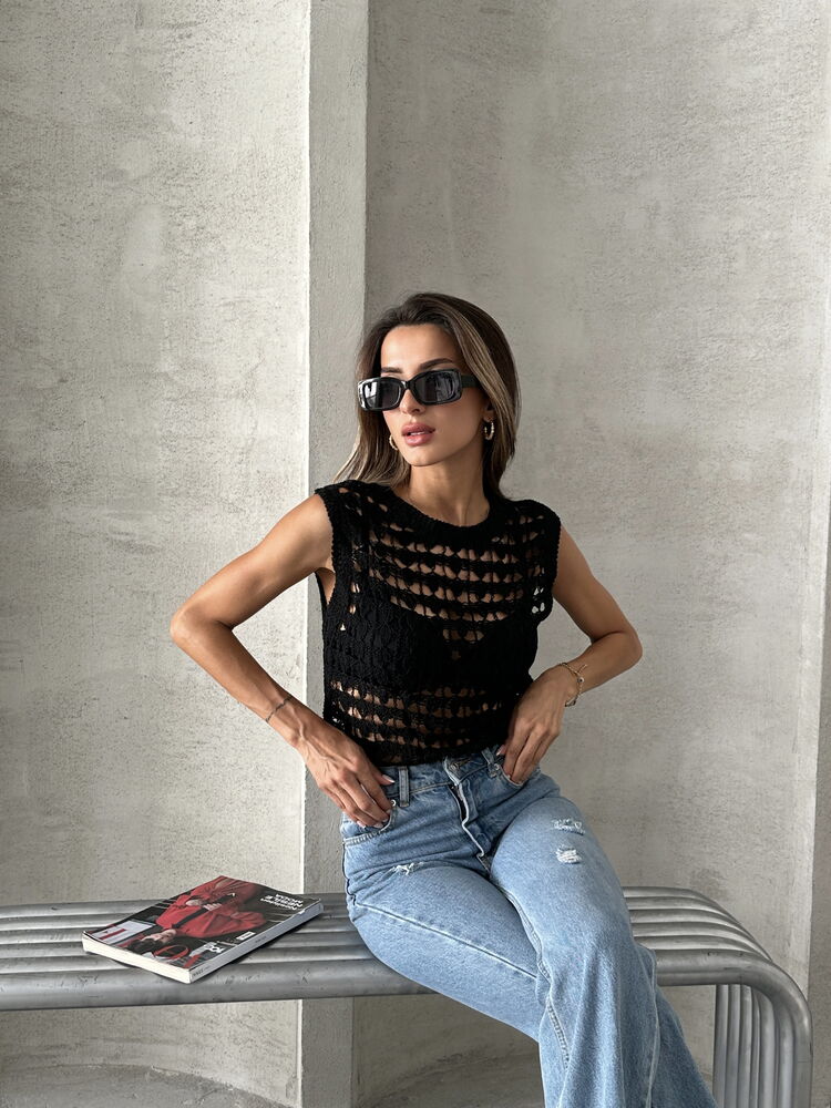 Wholesale Knit Vest - Black | TOPSHOW