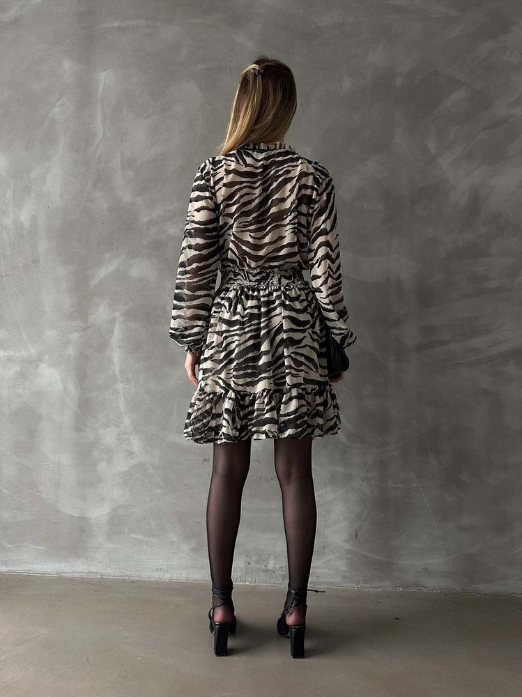 Rochie cu dungi leopard, en-gros - Negru