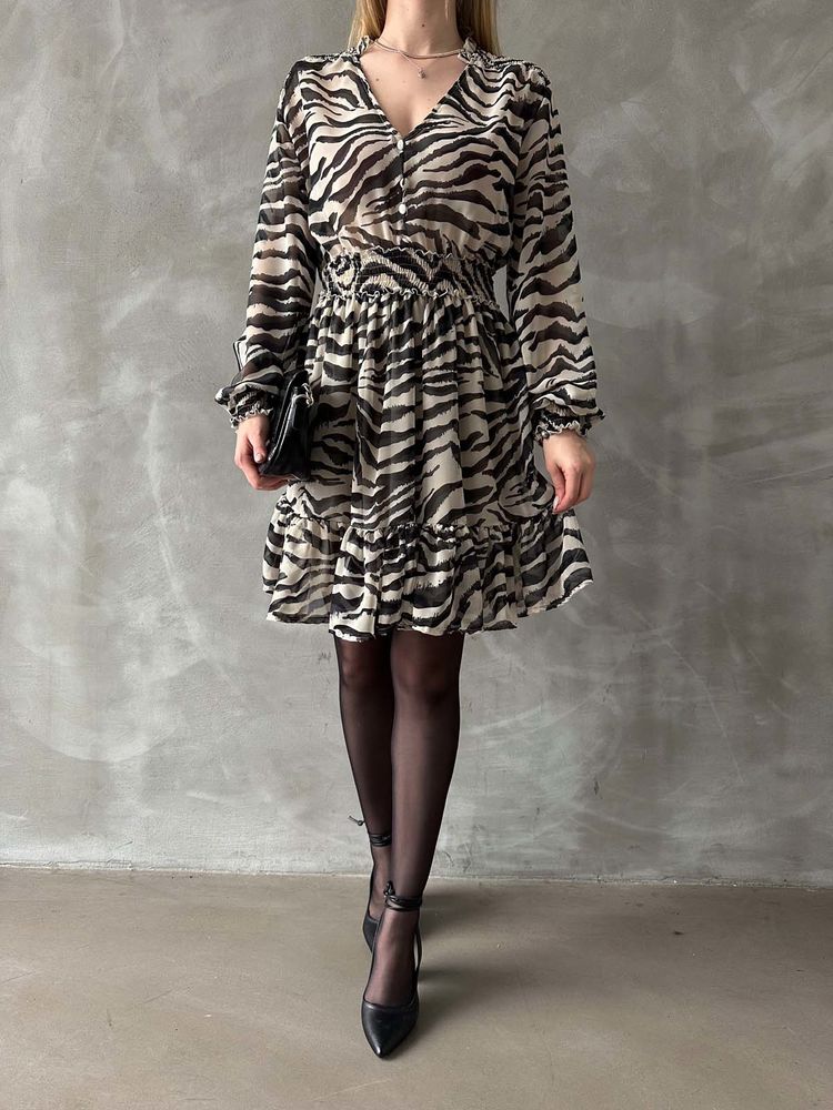 Rochie cu dungi leopard, en-gros - Negru